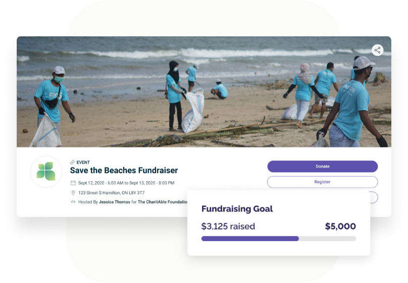 An image of a fundraising page on the Kambeo platform
